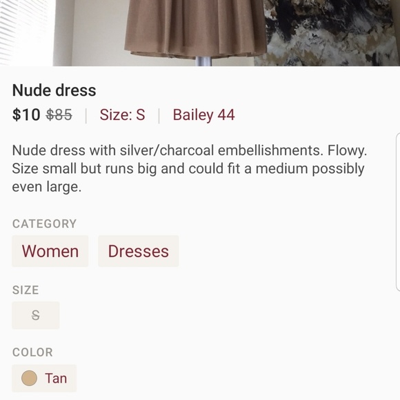 Beautiful nude dress with beaded embellishments - Picture 5 of 5